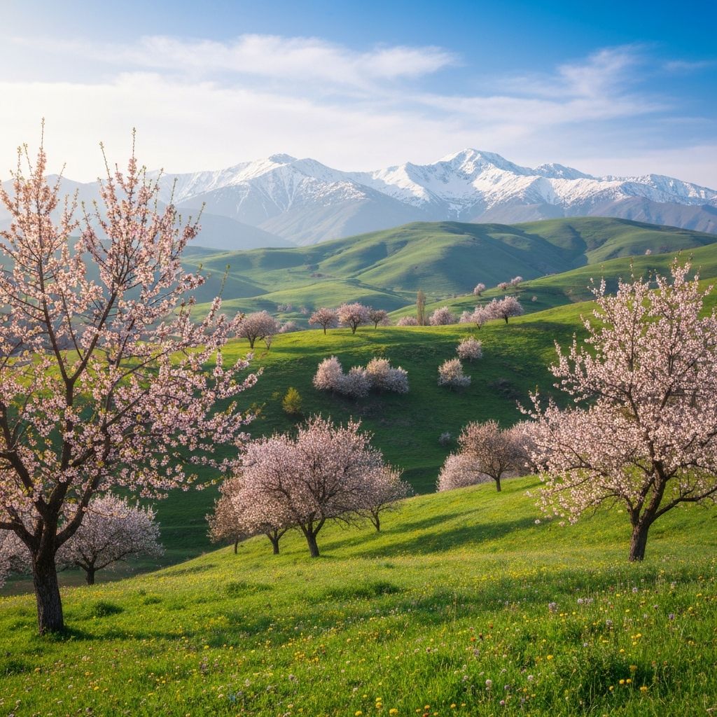 Весна в Грузии - цветущие сады и зелёные долины